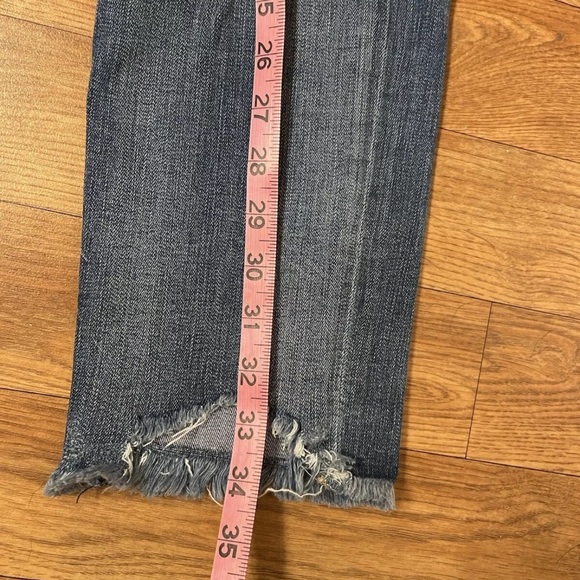 EXPRESS Skinny Ankle Stretch Women’s 8R Distressed Raw Hem Dark Wash Jeans | Y2K - Picture 13 of 16